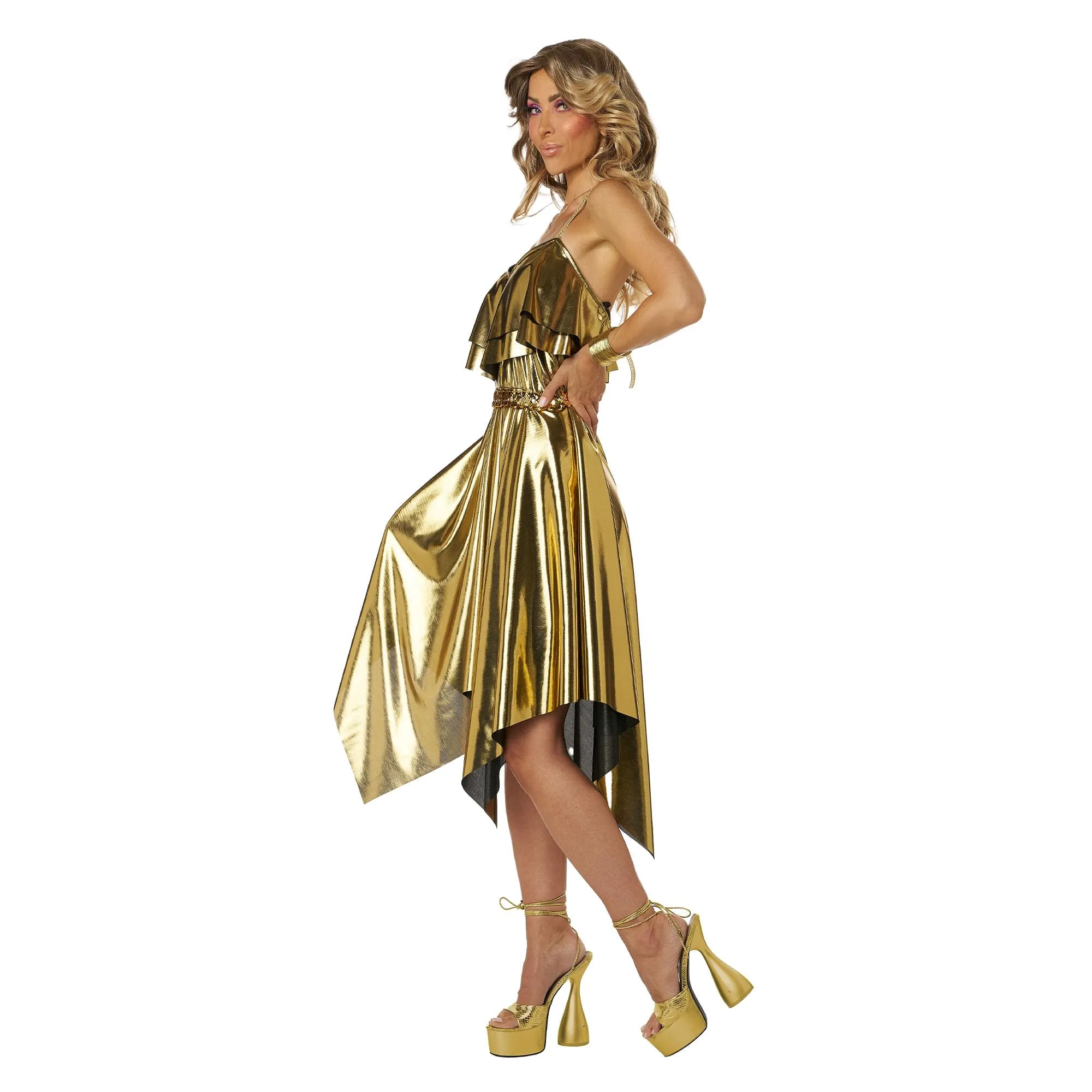 70's Gold Disco Dress Adult Costume