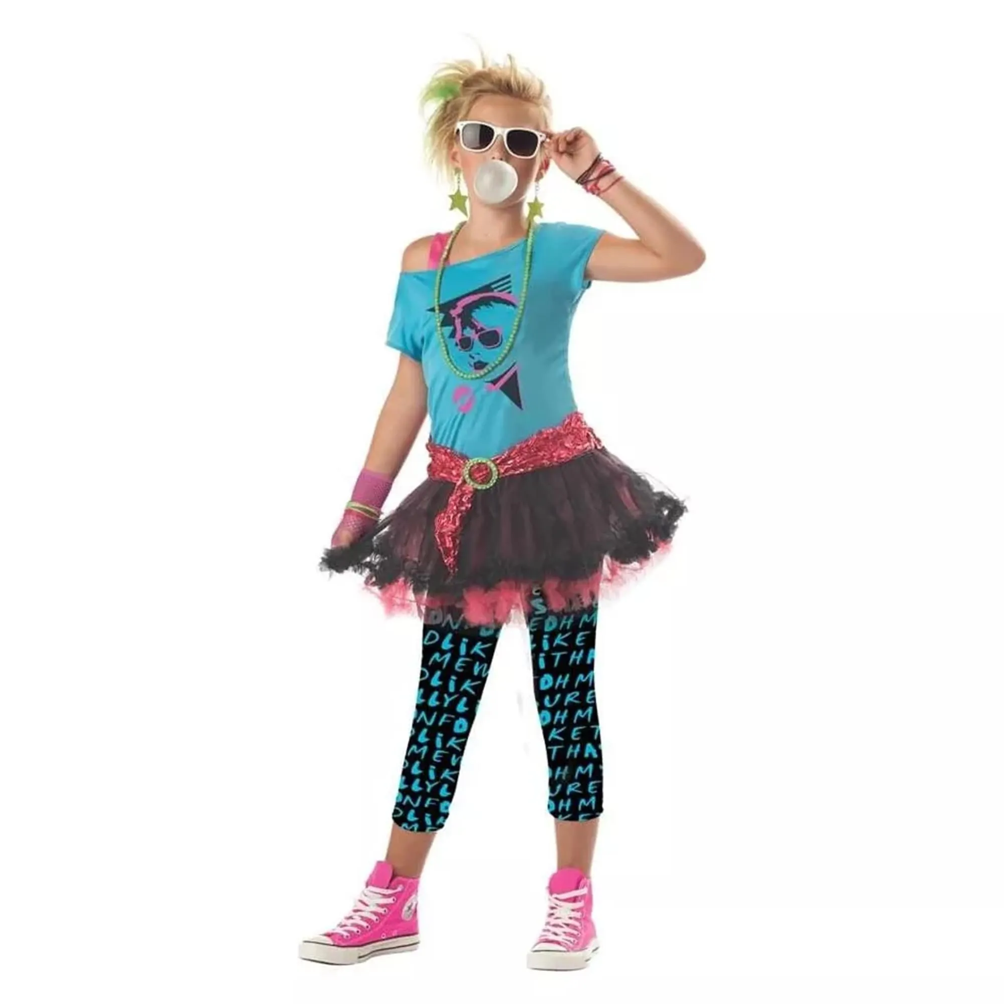 80'S Valley Girl Punk Rock Girl Dress Costume Tween