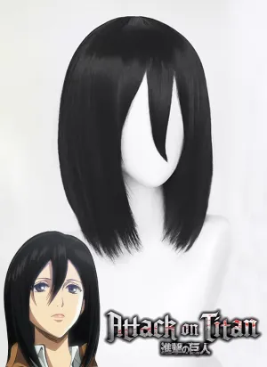 Attack on Titan Mikasa Ackerman Medium Black Cosplay Wig TB1668