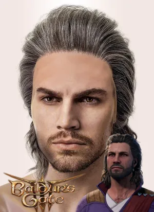 Baldur's Gate 3 Gale Mixed Brown Lace Front Synthetic Men's Wig LFK5562