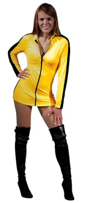 Bruce Lee Game Of Death Sexy Yellow Jumpsuit Dress Costume Adult