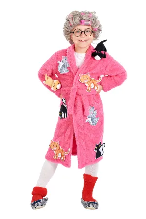 Crazy Cat Lady Kids Costume | Robe & Wig Set | One Size Fits Up to Size 10
