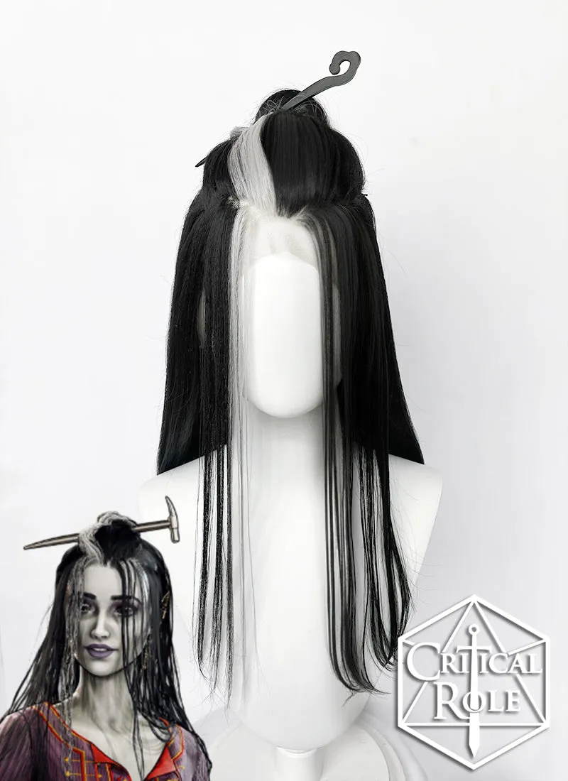 Critical Role Laudna Black Mixed White Synthetic Lace Front Synthetic Wig LW4059
