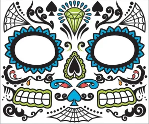 Day Of The Dead Face Tattoo Costume Accessory Adult Men