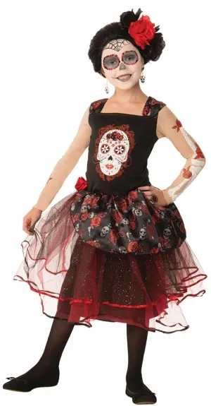 Day Of The Dead Rosa Senorita Costume Child