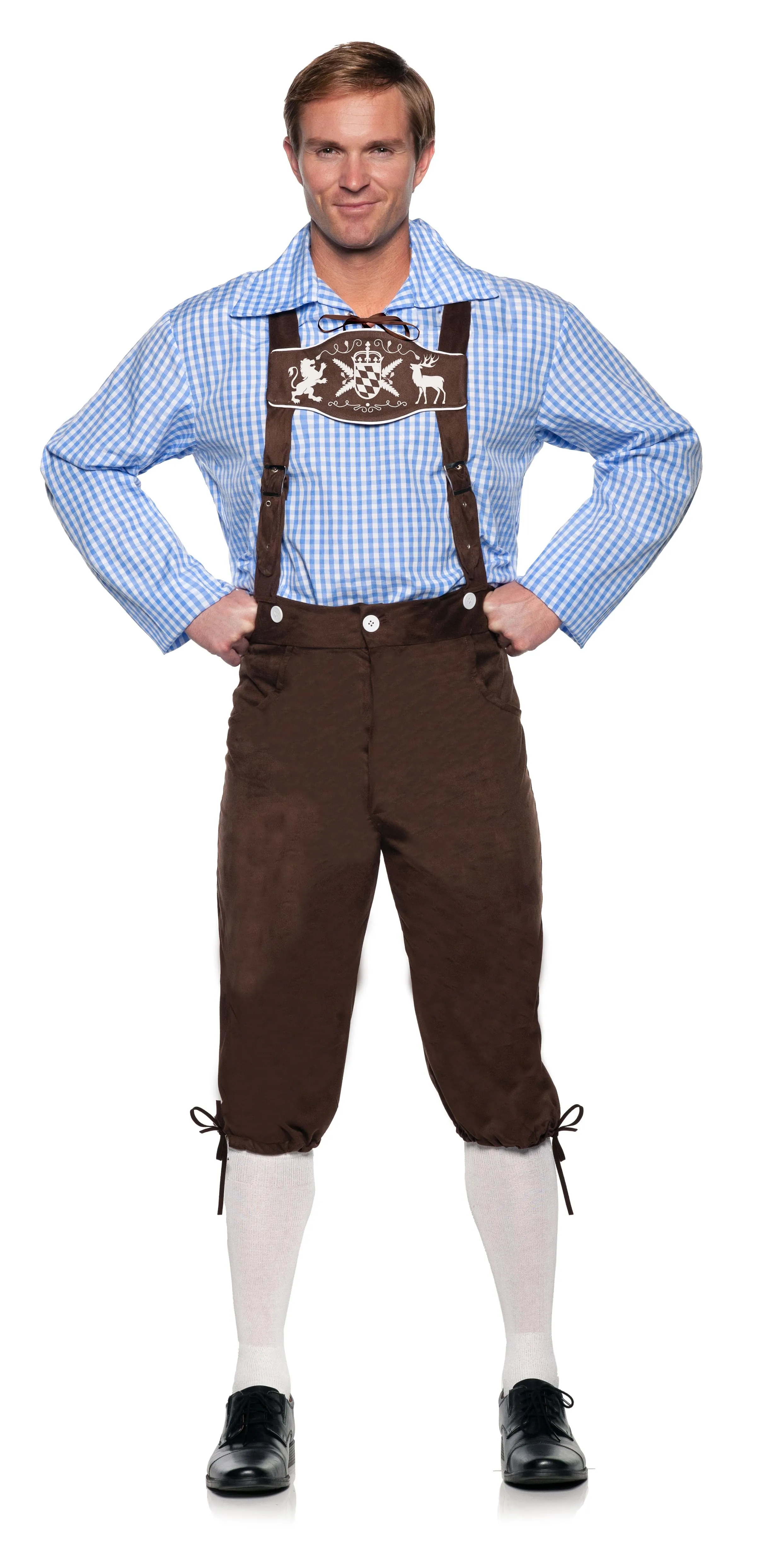 Deluxe Lederhosen Brown Adult Costume | XX-Large