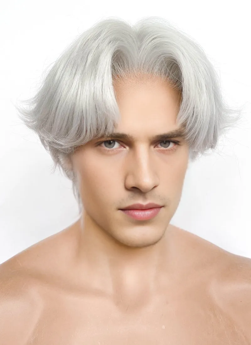 Devil May Cry Dante Silver Grey Lace Front Synthetic Men's Cosplay Wig LF6116