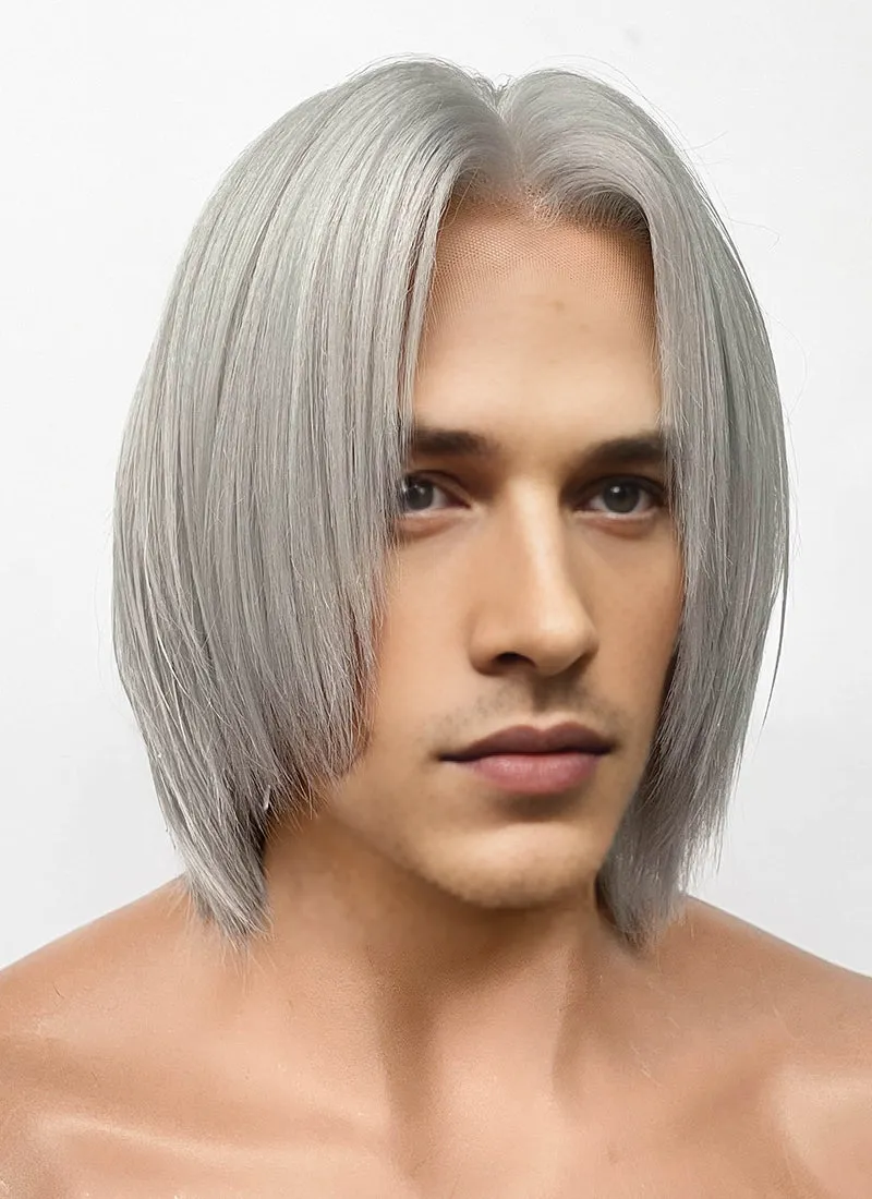 Devil May Cry Dante Silver Grey Lace Front Synthetic Men's Cosplay Wig LF6117