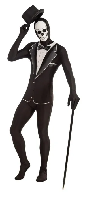 Disappearing Man 2nd Skin Suit Skull Tuxedo  Adult Standard