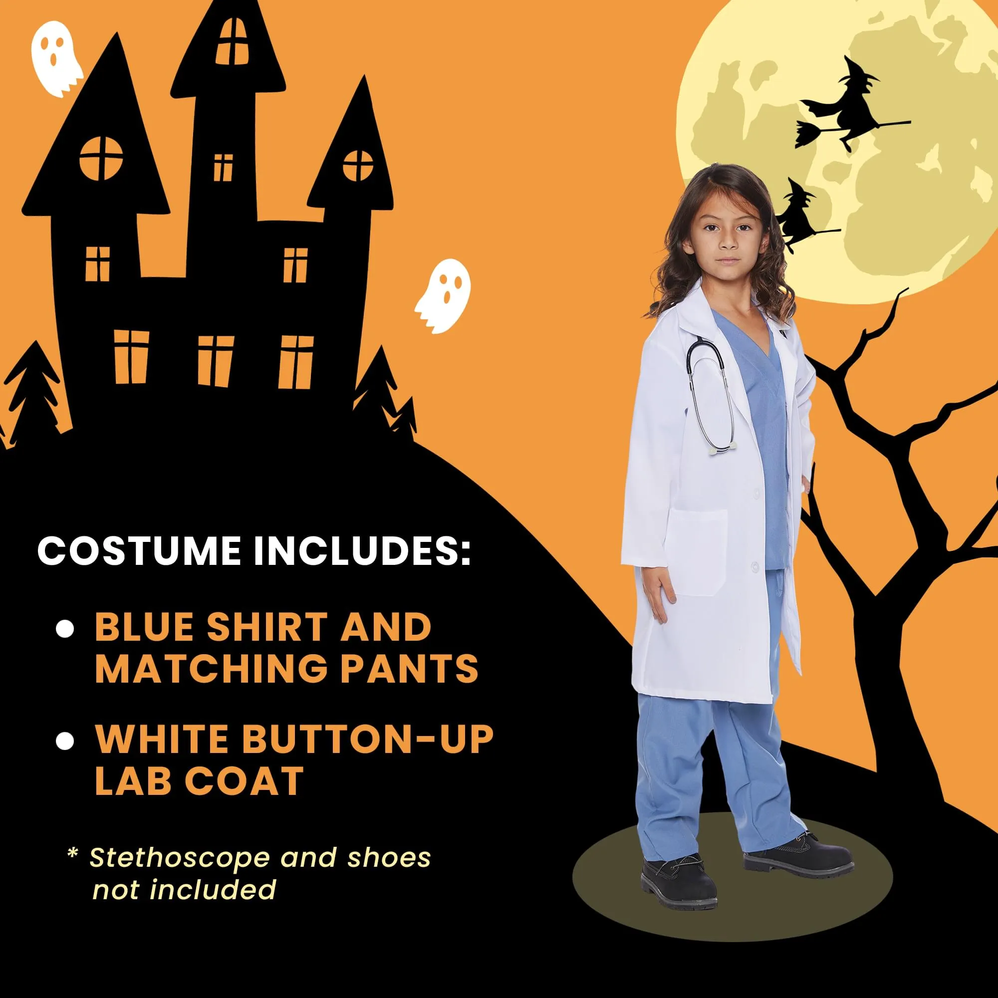 Doctor Scrubs With Lab Coat Child Costume
