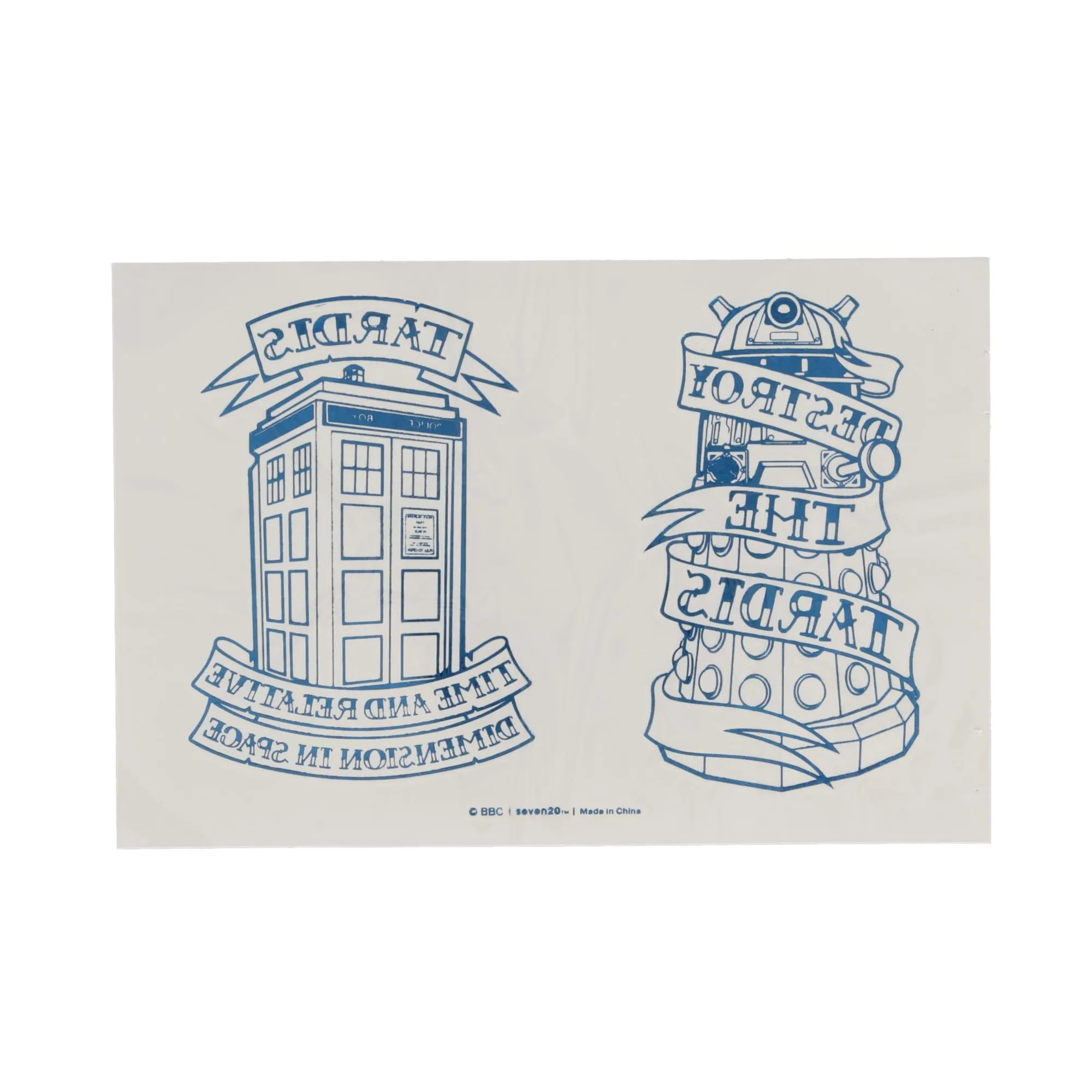 Doctor Who Steampunk TARDIS Temporary Tattoo Sheet