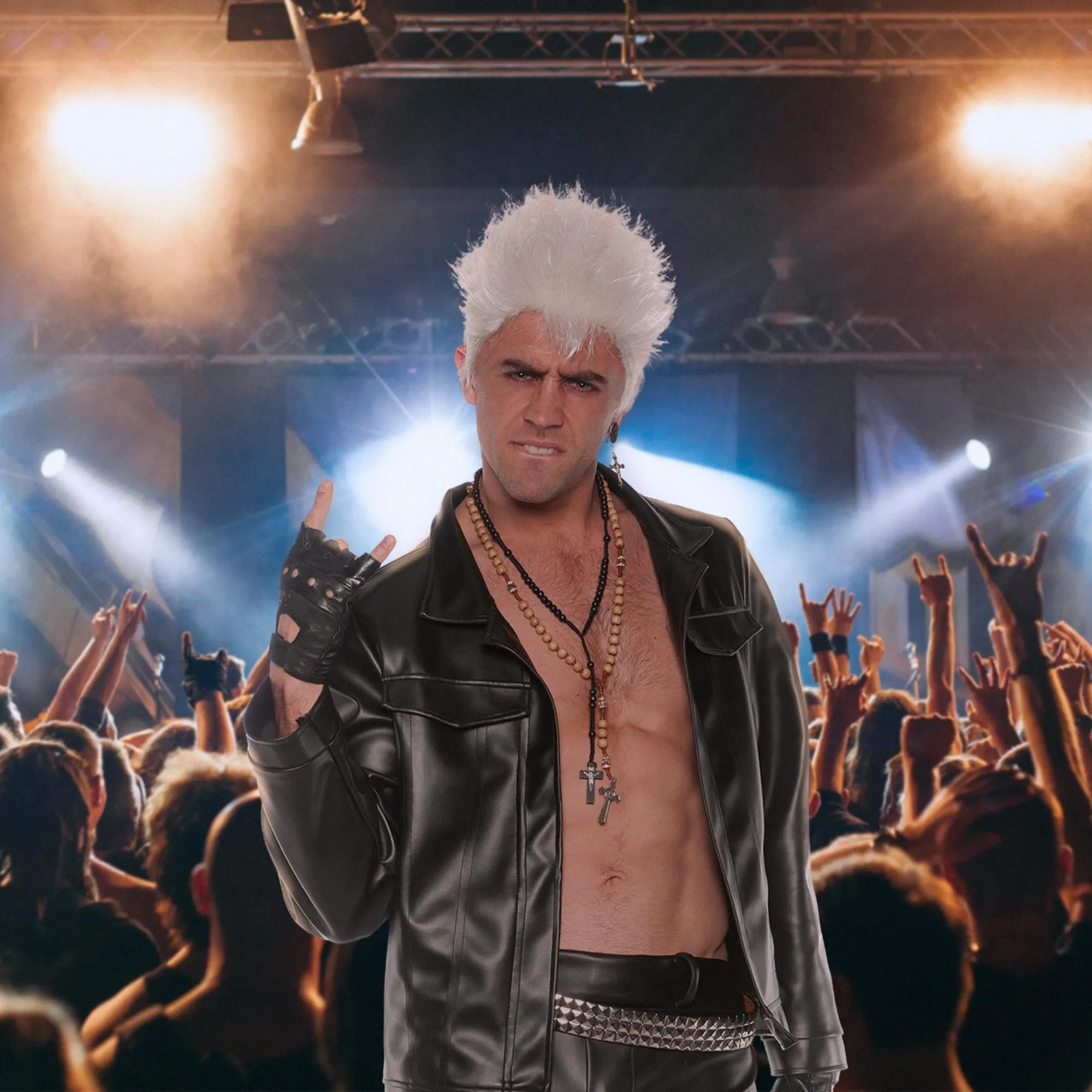 Faux Leather Rocker Jacket Adult Costume