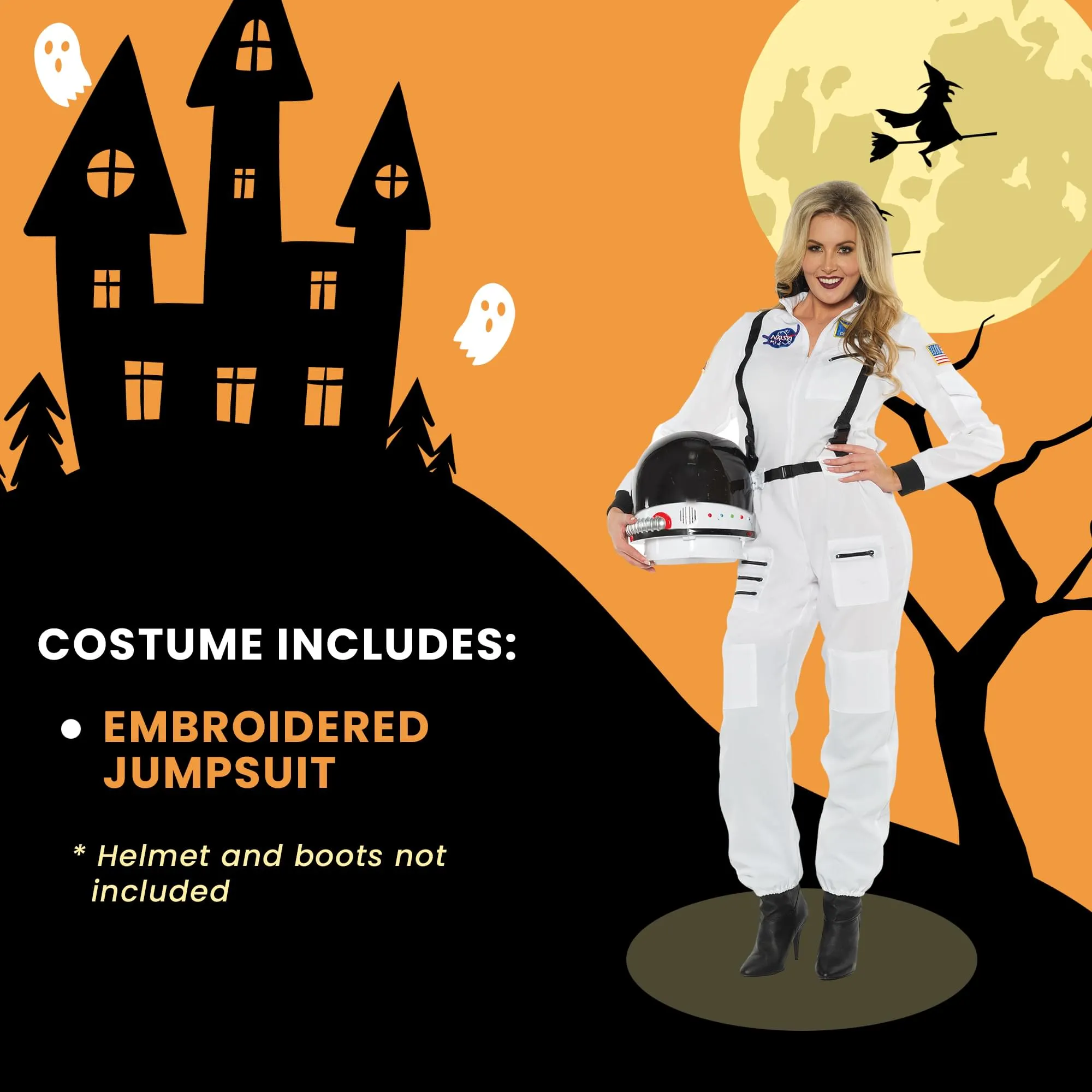 Female Astronaut - White Adult Costume