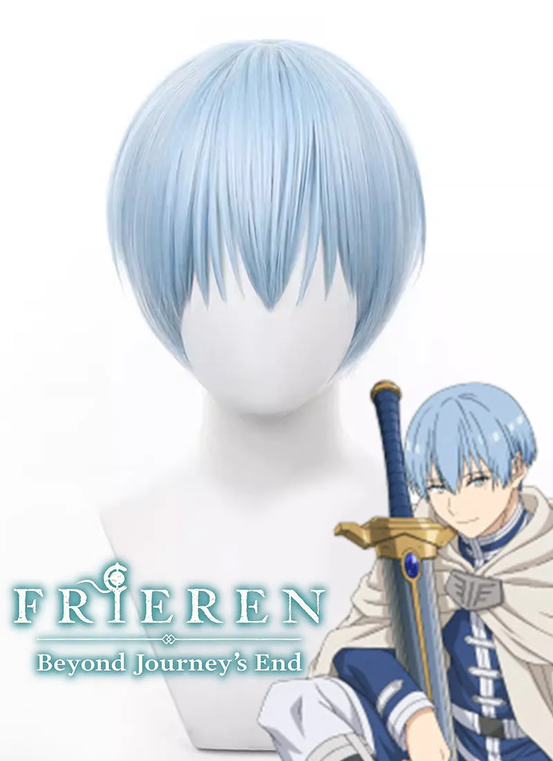 Frieren: Beyond Journey's End Himmel Short Blue Cosplay Wig TB1696