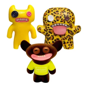 Fuggler 2.5 Inch Figure 3-Pack | Dark Yellow, Leopard Print, Black/Yellow