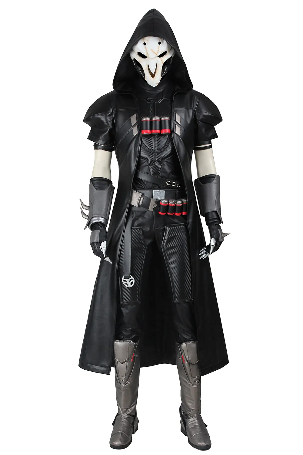 Game Overwatch OW Reaper Gabriel Reyes Cosplay Costume With Mask And Boots