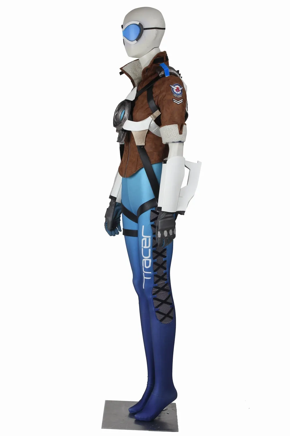 Game Overwatch OW Tracer Lena Oxton Blue Cosplay Costume