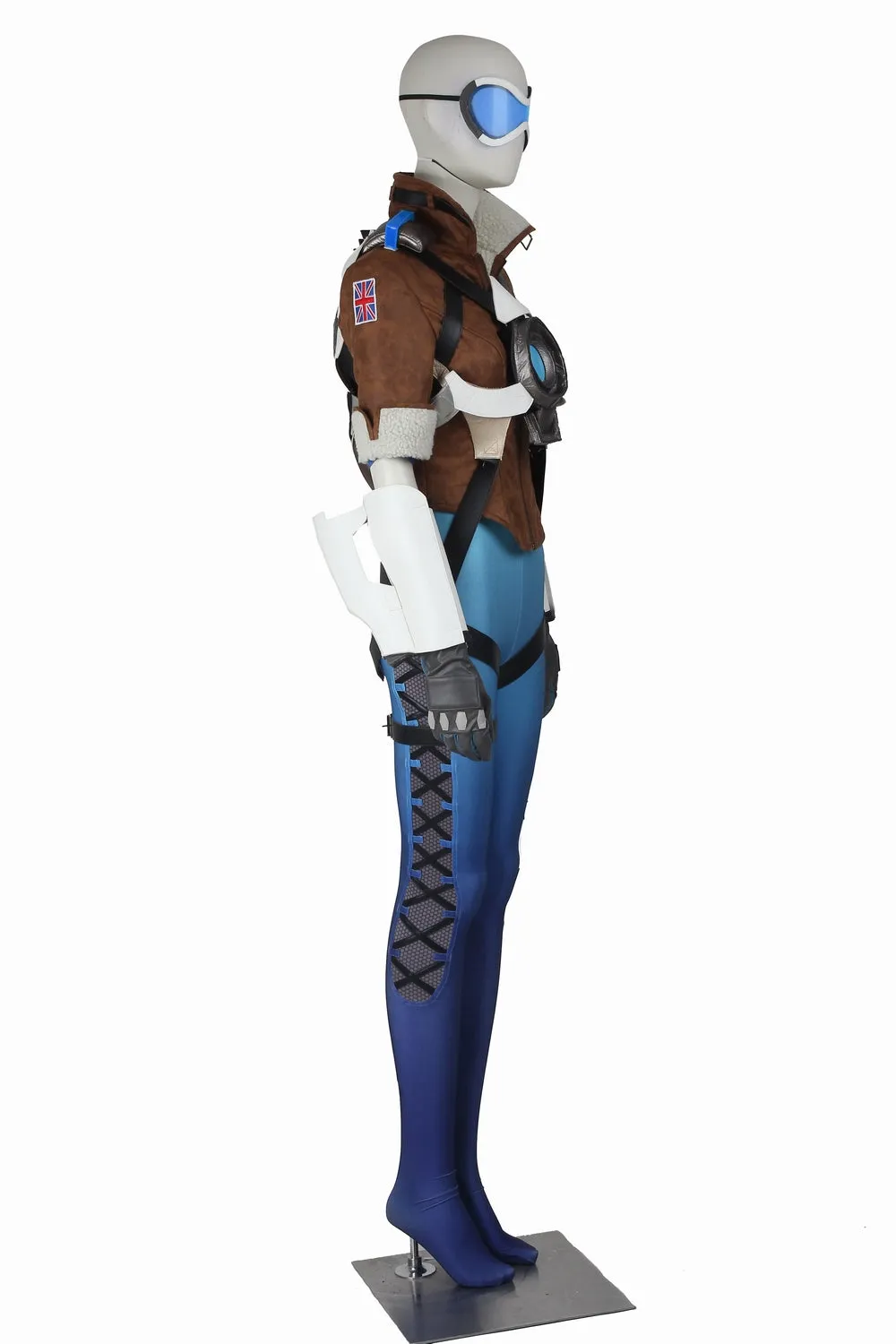 Game Overwatch OW Tracer Lena Oxton Blue Cosplay Costume