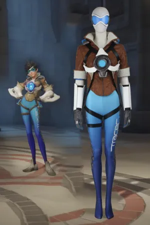 Game Overwatch OW Tracer Lena Oxton Blue Cosplay Costume