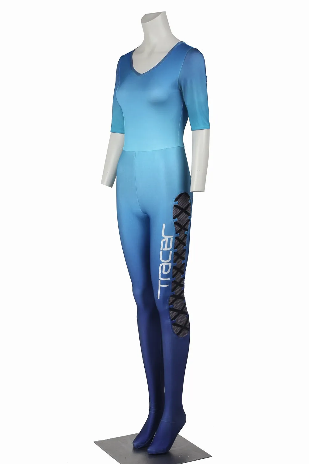 Game Overwatch OW Tracer Lena Oxton Blue Cosplay Costume