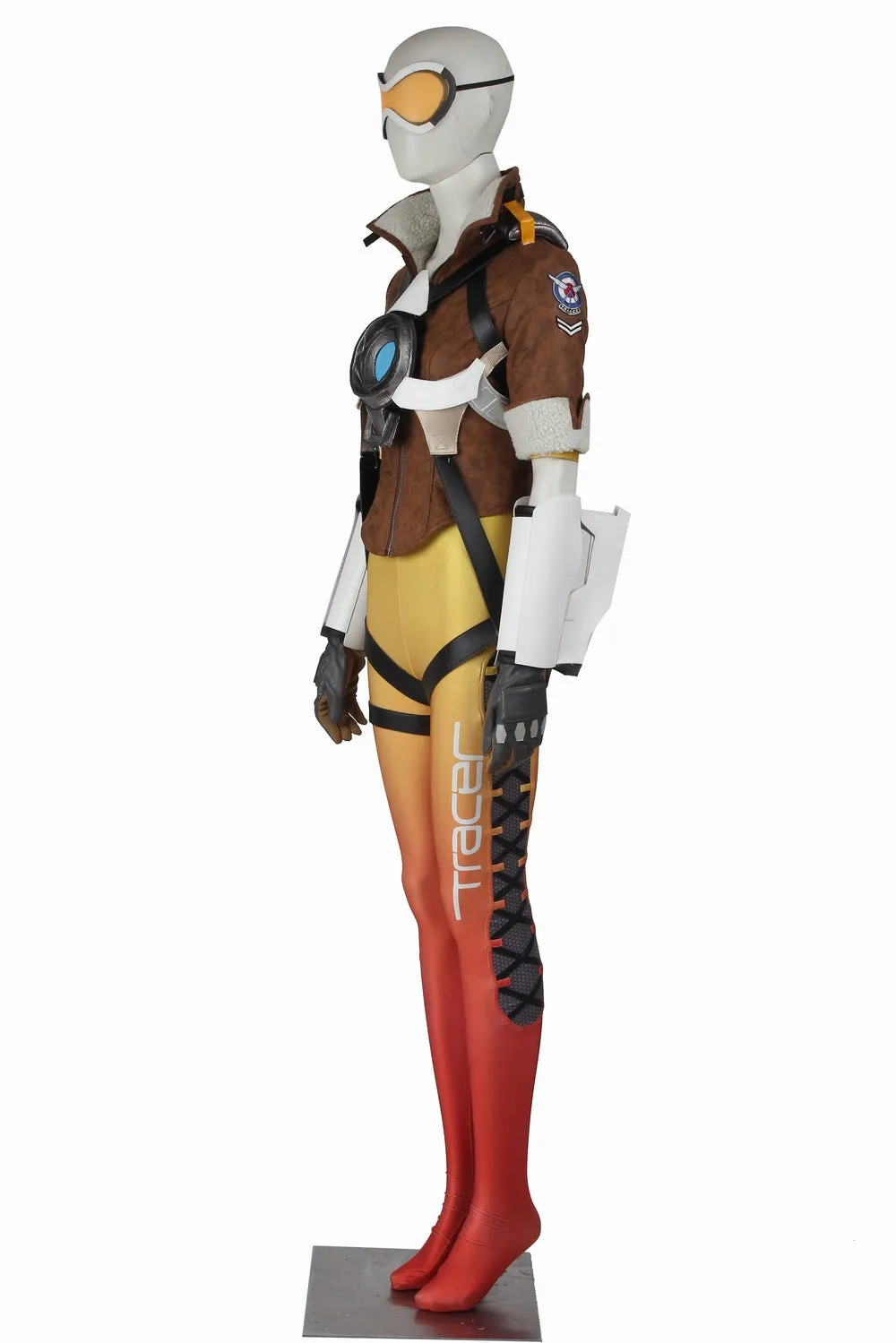 Game Overwatch OW Tracer Lena Oxton Yellow Cosplay Costume