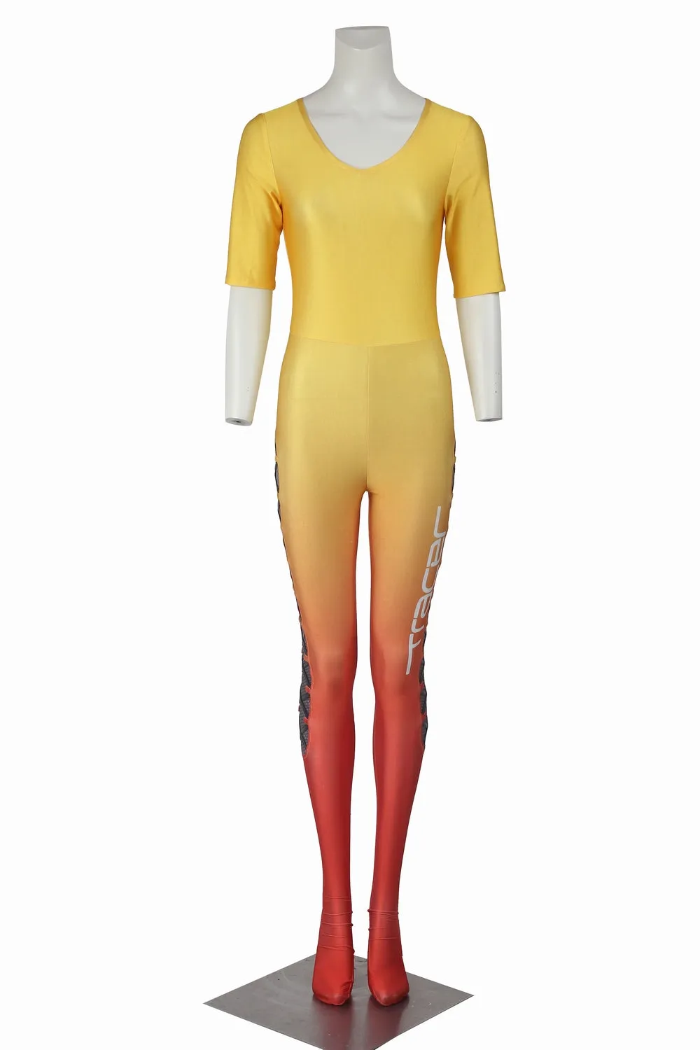 Game Overwatch OW Tracer Lena Oxton Yellow Cosplay Costume