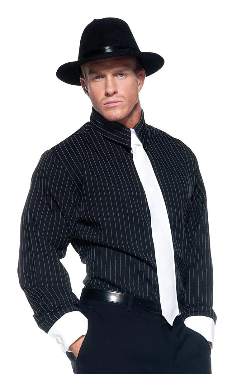 Gangster Men's Costume Shirt, Striped: One Size