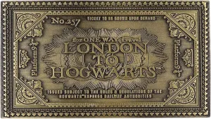 Harry Potter Hogwarts Express Train Ticket Limited Edition Metal Replica