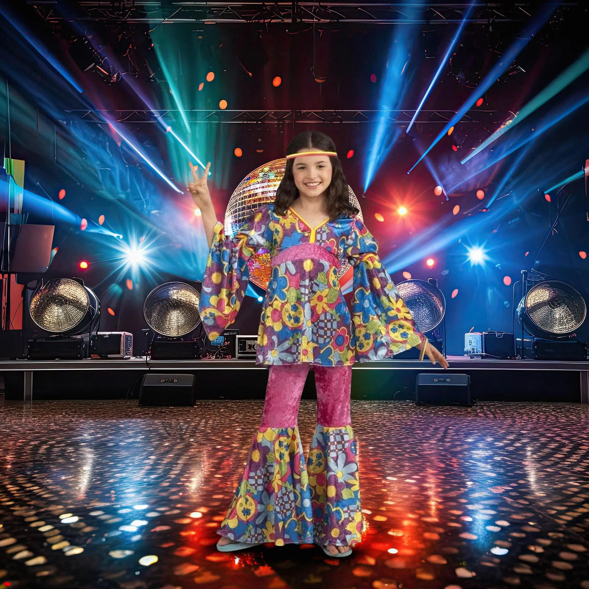 Hippie Flower Power Costume Child