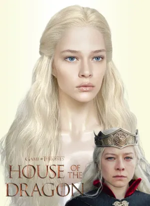 House of the Dragon Queen Rhaenyra Targaryen Wavy Platinum Blonde Lace Front Synthetic Wig LFK5560