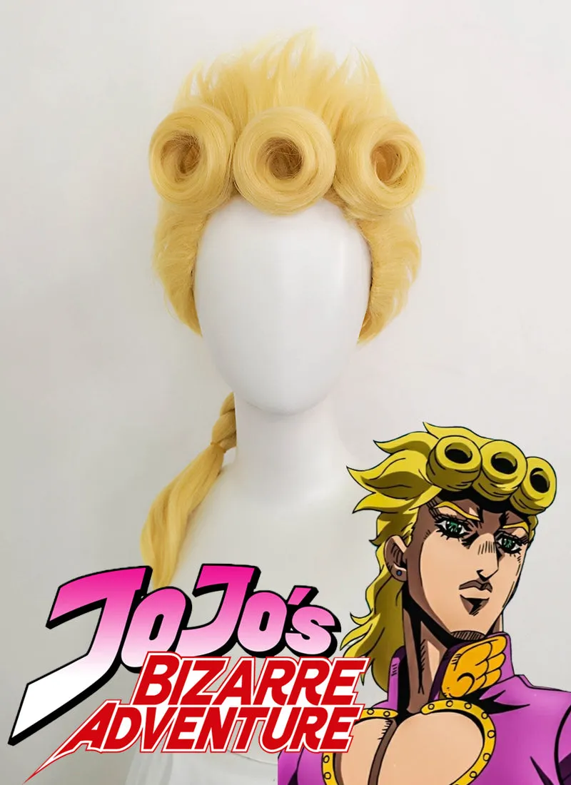 JoJo's Bizarre Adventure Giorno Giovanna Long Blonde Cosplay Wig TB1629