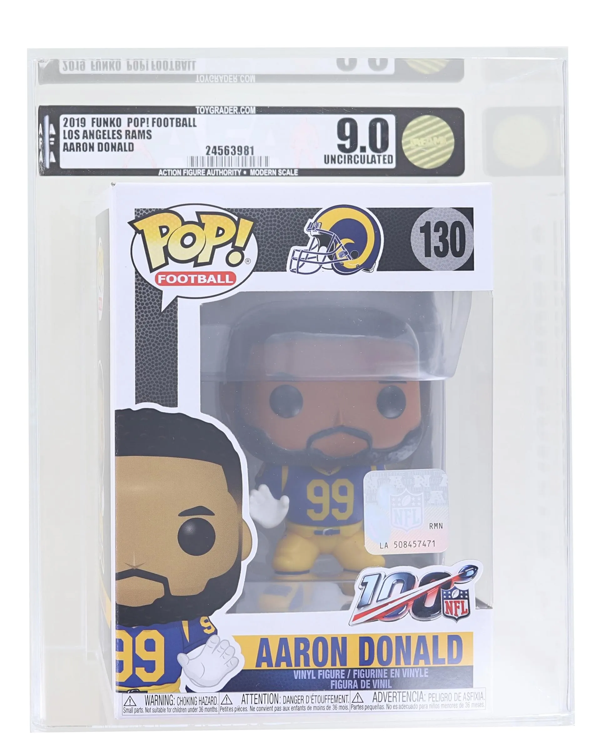 LA Rams NFL Funko POP Vinyl Figure | Aaron Donald Graded AFA 9.0