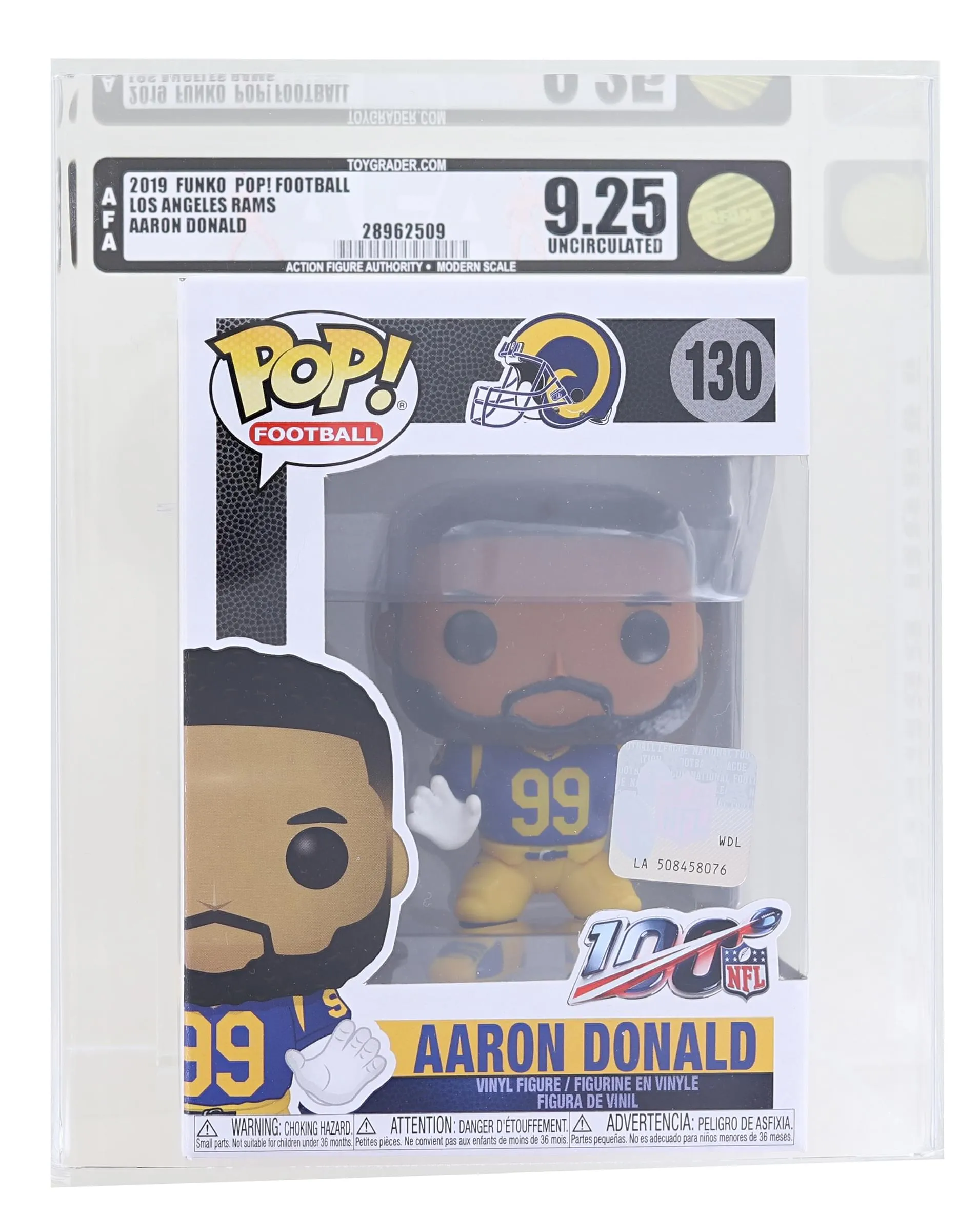 LA Rams NFL Funko POP Vinyl Figure | Aaron Donald Graded AFA 9.25