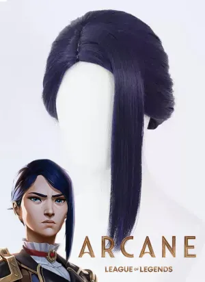 League of Legends LOL Arcane Caitlyn Kiramman Dark Purple Cosplay Wig TB1711