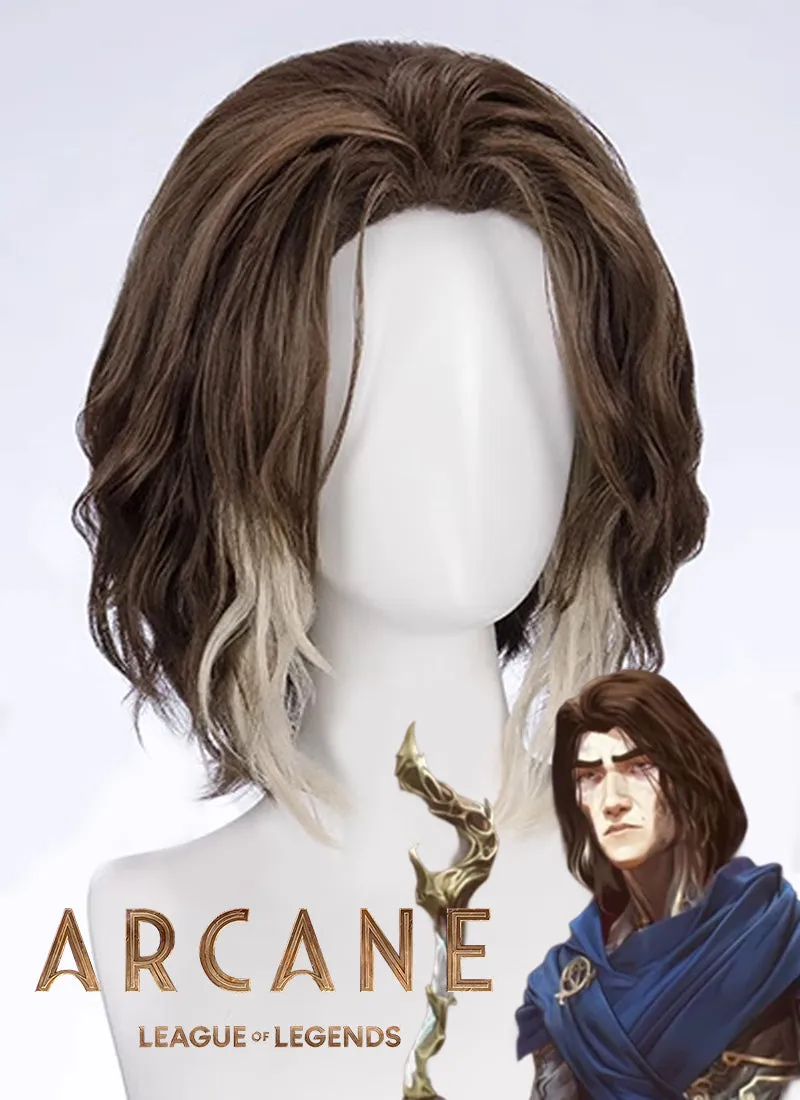 League of Legends LOL Arcane Viktor Brown Mixed Blonde Cosplay Wig TB1722