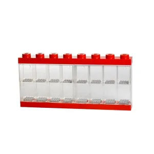 LEGO Minifigure 16 Compartment Display Case, Bright Red