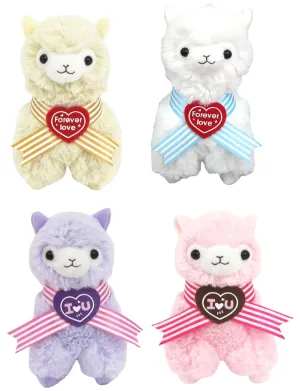Llama Sweet Heart Alpaca 4.5" Plush Key Chain Set Of 4