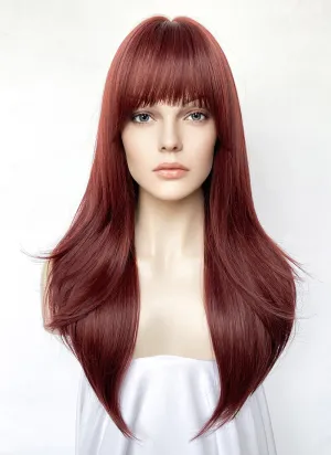 Long Straight Dark Red Cosplay Wig NS527