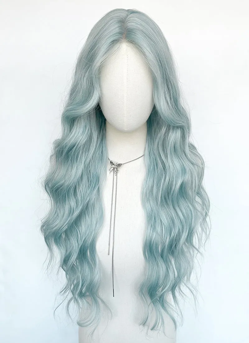 Long Wavy Pastel Blue Synthetic Wig NL084