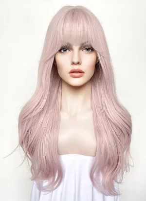 Long Wavy Pastel Pink Cosplay Wig NS489