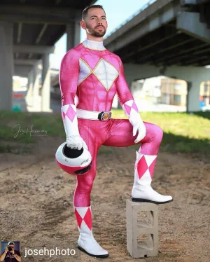 MALE PINK POWER RANGER bodysuit