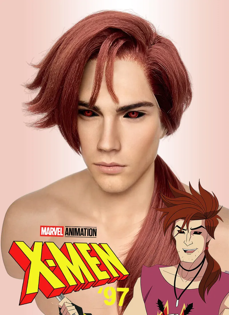 Marvel X-MEN 97 Gambit Straight Yaki Auburn Lace Front Synthetic Men's Wig LF6057
