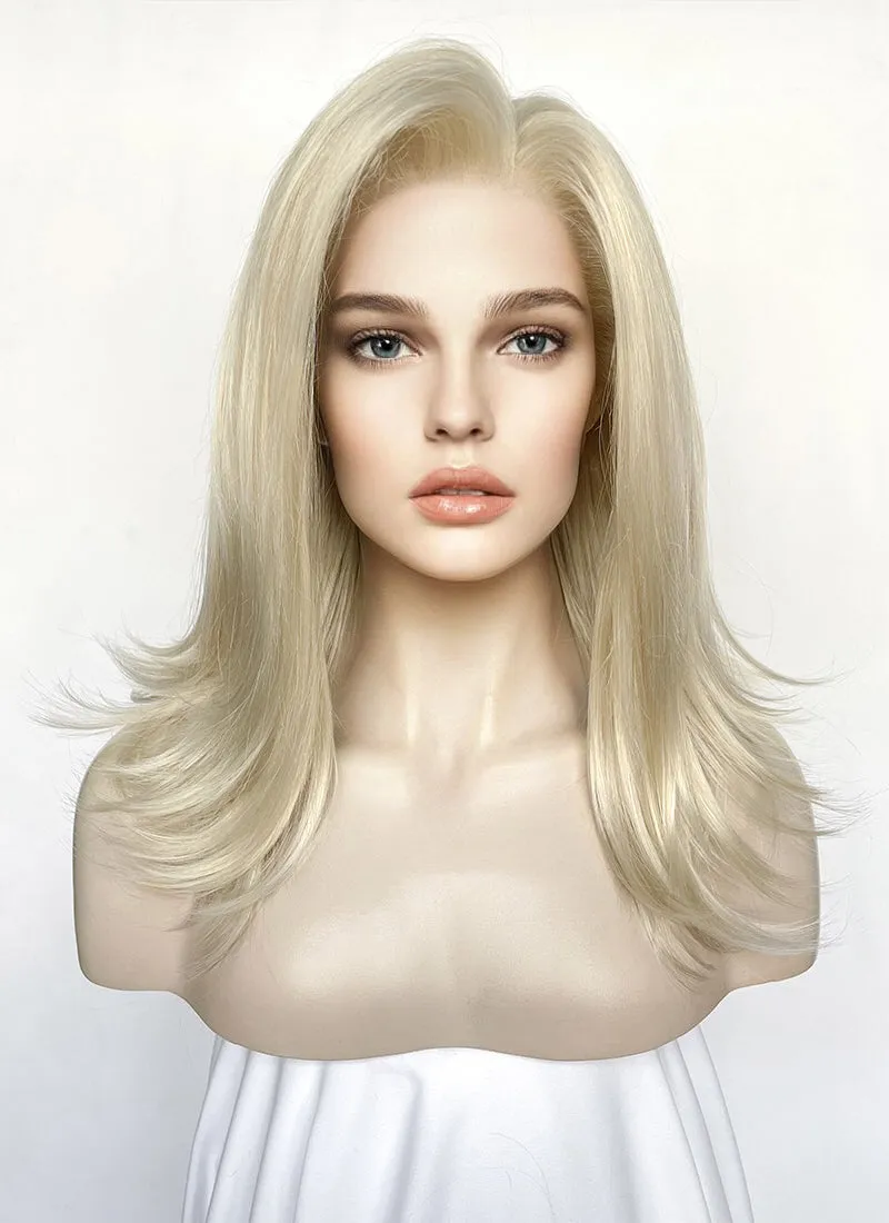 Medium Straight Pastel Ash Blonde Lace Front Synthetic Hair Wig LW4029