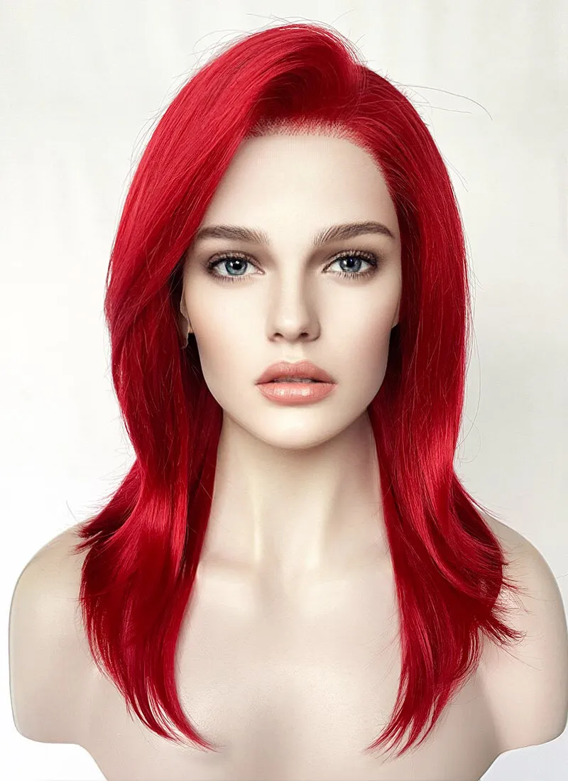 Medium Straight Red Lace Front Synthetic Hair Wig LF1324