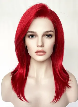 Medium Straight Red Lace Front Synthetic Hair Wig LF1324