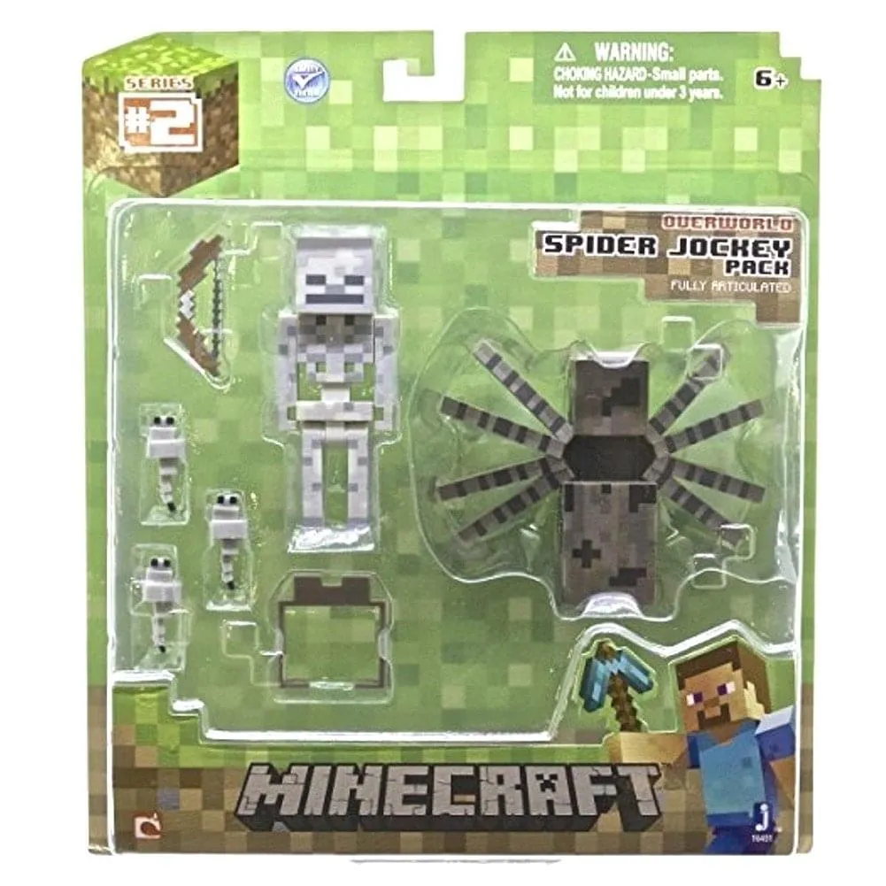 Minecraft Overworld Spider Jockey Action Figure Pack