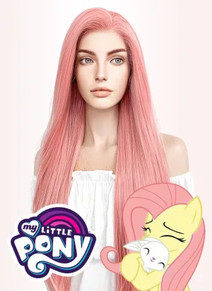 My Little Pony Fluttershy Long Straight Pastel Pink Lace Front Synthetic Wig LW238B