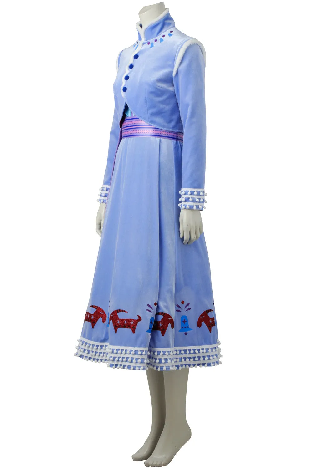 Olaf's Frozen Adventure Anime Anna Cosplay Costume