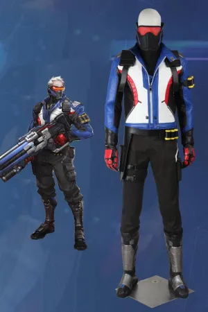 Overwatch OW Soldier 76 John Jack Morrison Cosplay Costume With Boots