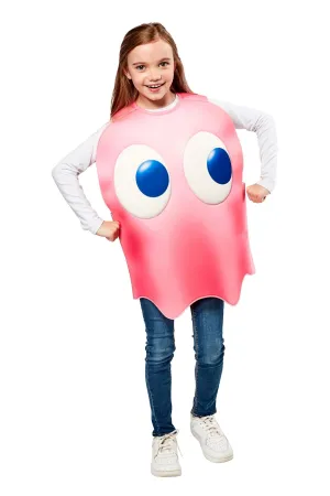 PAC-MAN PINKY Ghost Child Costume | One Size